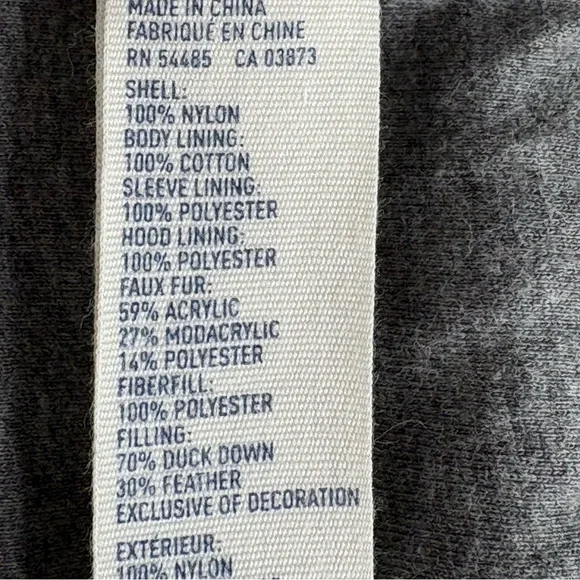 American Eagle Down Feather Puffer Jacket M White Faux Fur Hood Y2K Snow Bunny - Picture 15 of 15